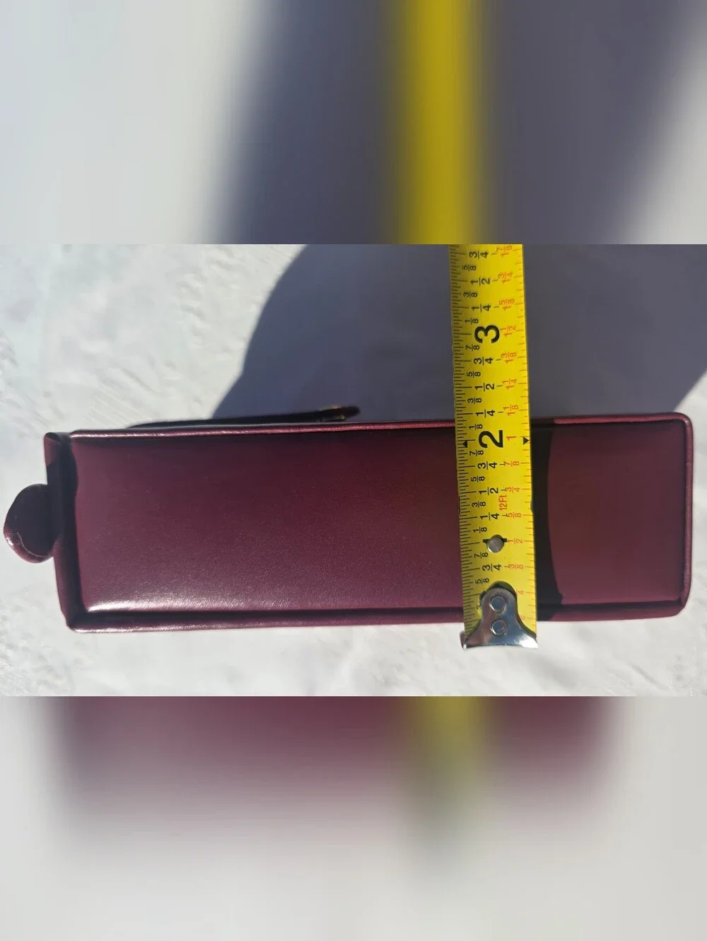 Vintage Burgundy Travel Jewelry Case Mirror Ring Storage Vanity Box